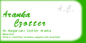 aranka czotter business card
